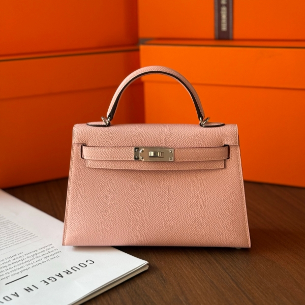 【エルメス HERMES】ミニケリー2 ローズサクラ (3Q) エプソン シルバー金具（100％手縫）